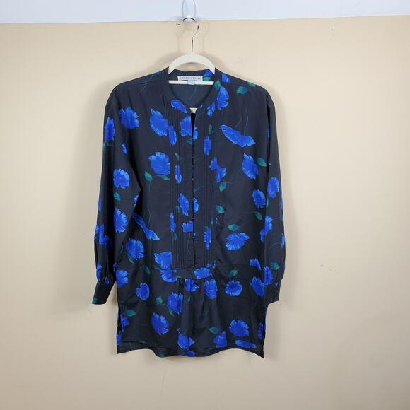 4/$25 Larry Levine Floral Tunic Top women's Size M - Picture 1 of 12
